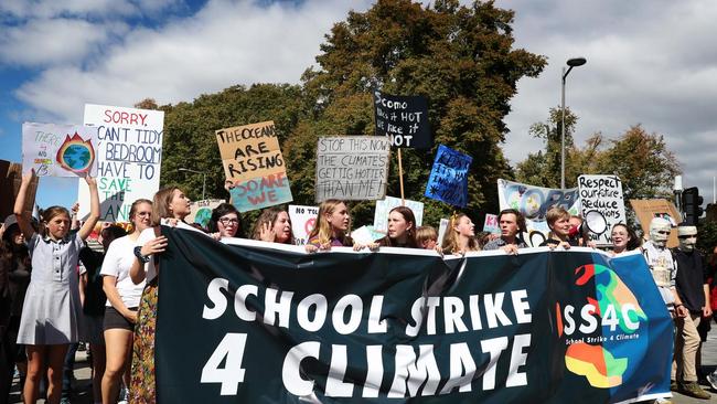 Students rally on climate change in Hobart earlier this year. Picture: NIKKI DAVIS-JONES.