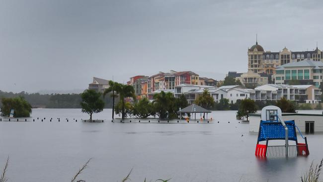 Flooding on the Gold coast in the aftermath of Cyclone Alfred. Emerald Lakes and Carrara go under. Picture Glenn Hampson