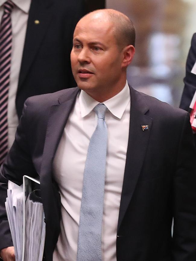 Treasurer Josh Frydenberg arriving for Question Time on Wednesday after delivering the federal budget. Picture: Kym Smith