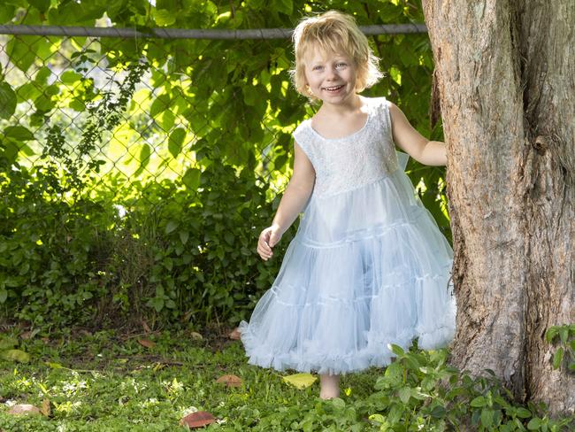 Three-year-old Evelyn Bayliss at her Browns Plains home, Thursday, October 31, 2024 - Picture: Richard Walker