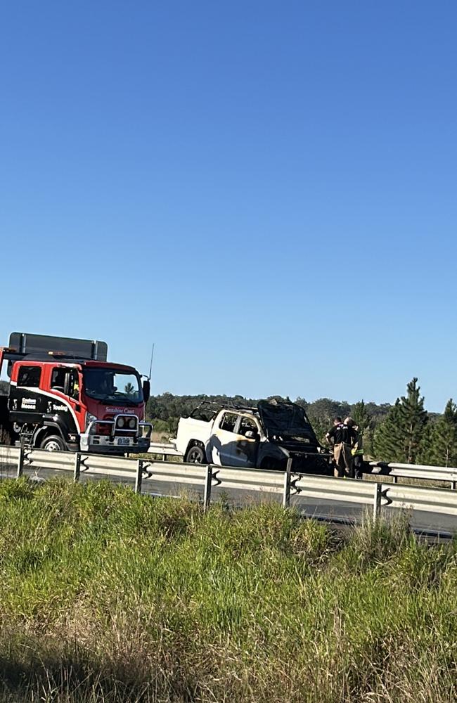 Car fire at Nirimba shuts Bruce Hwy on Sunday, June 8, 2025.