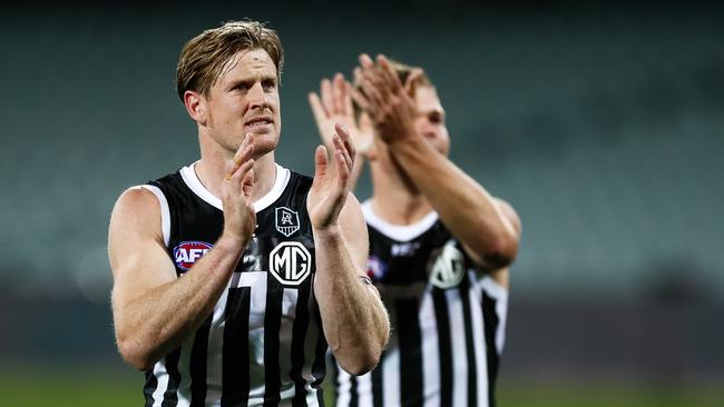 Tom Jonas thanks the 1475 fans who were able to come to the Showdown. Picture: Daniel Kalisz (Getty).