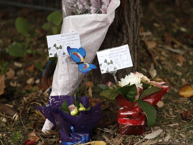 Flowers placed outside Newmarch House in Sydney. Picture: Getty Images