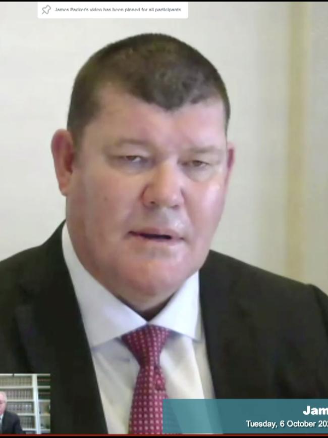 James Packer gives evidence to the NSW Casino Inquiry last year.