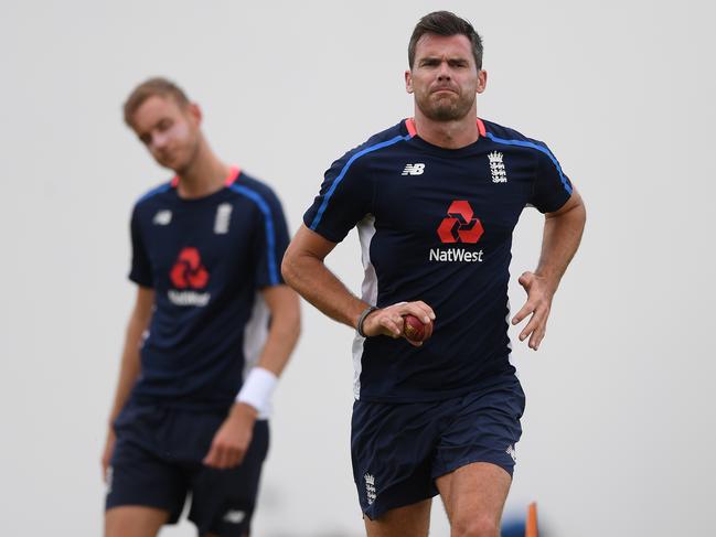 Jimmy Anderson is no certainty to be available in the first Test as he battles a calf injury. Picture: Shaun Botterill/Getty Images