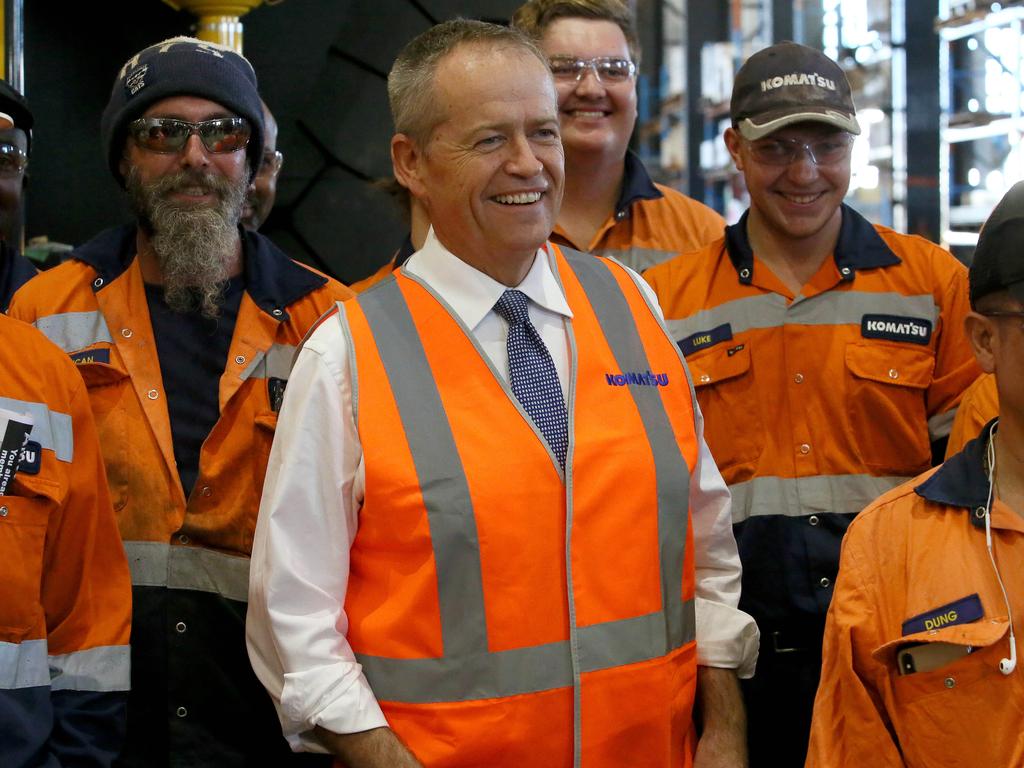 Meeting workers and voters, Bill Shorten is pretty normal. Picture: Colin Murty/The Australian