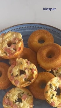 Cheese and bacon doughnuts