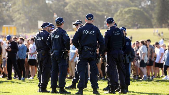 Revellers at Sydney’s Listen Out Festival were met by a heavy police presence. Picture: Sam Ruttyn