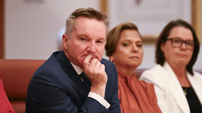 Energy Minister Chris Bowen attends the first cabinet meeting at Parliament House in Canberra. Picture: NewsWire / Martin Ollman