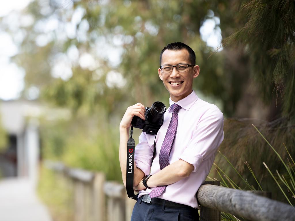 Maths guru and YouTube star teacher Eddie Woo at Cherrybrook Technology High School. Picture: Daily Telegraph / Monique Harmer