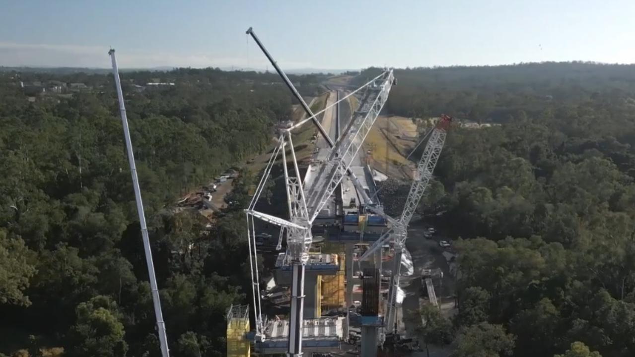 The delivery and installation of the last 21 of 730 bridge girders and deck units on the 26km Gympie Bypass have been installed, bringing bridge construction on the $1billion project near completion.