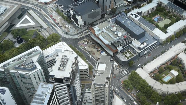 View from the Eureka Tower of Southbank Boulevard. Picture: David Caird