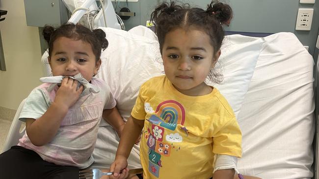 Ella visiting Lavenia in hospital while she was receiving treatment. Photo: Contributed
