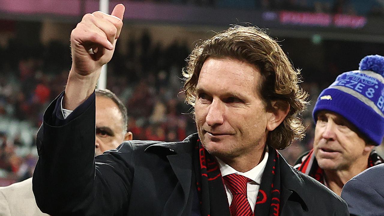 MELBOURNE. 10/06/2022.. AFL Round 13. Essendon vs Carlton at the MCG. James Hird during tonights pregame celebration for the 150th birthday of the Essendon FC . Photo by Michael Klein