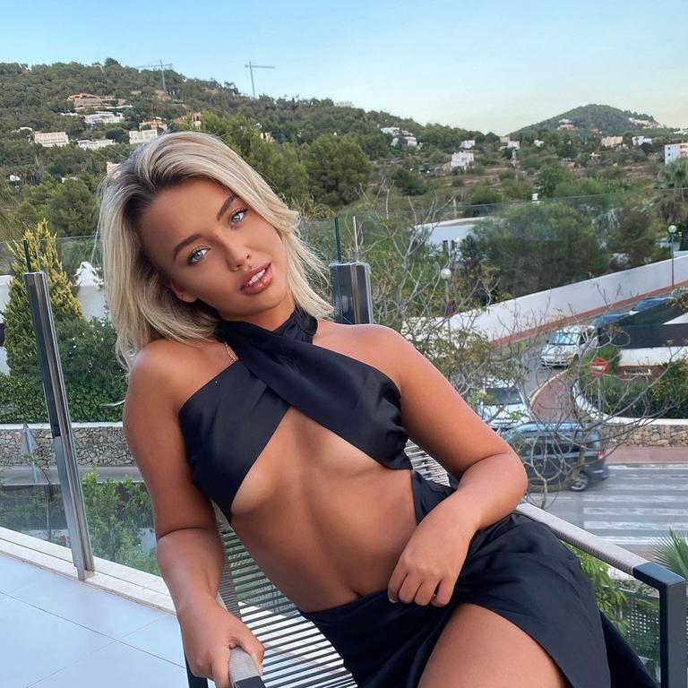 A British reality star rocked a similar ‘underboob’ dress in September which was branded ‘insane’. Picture: Instagram/HarleyBrash