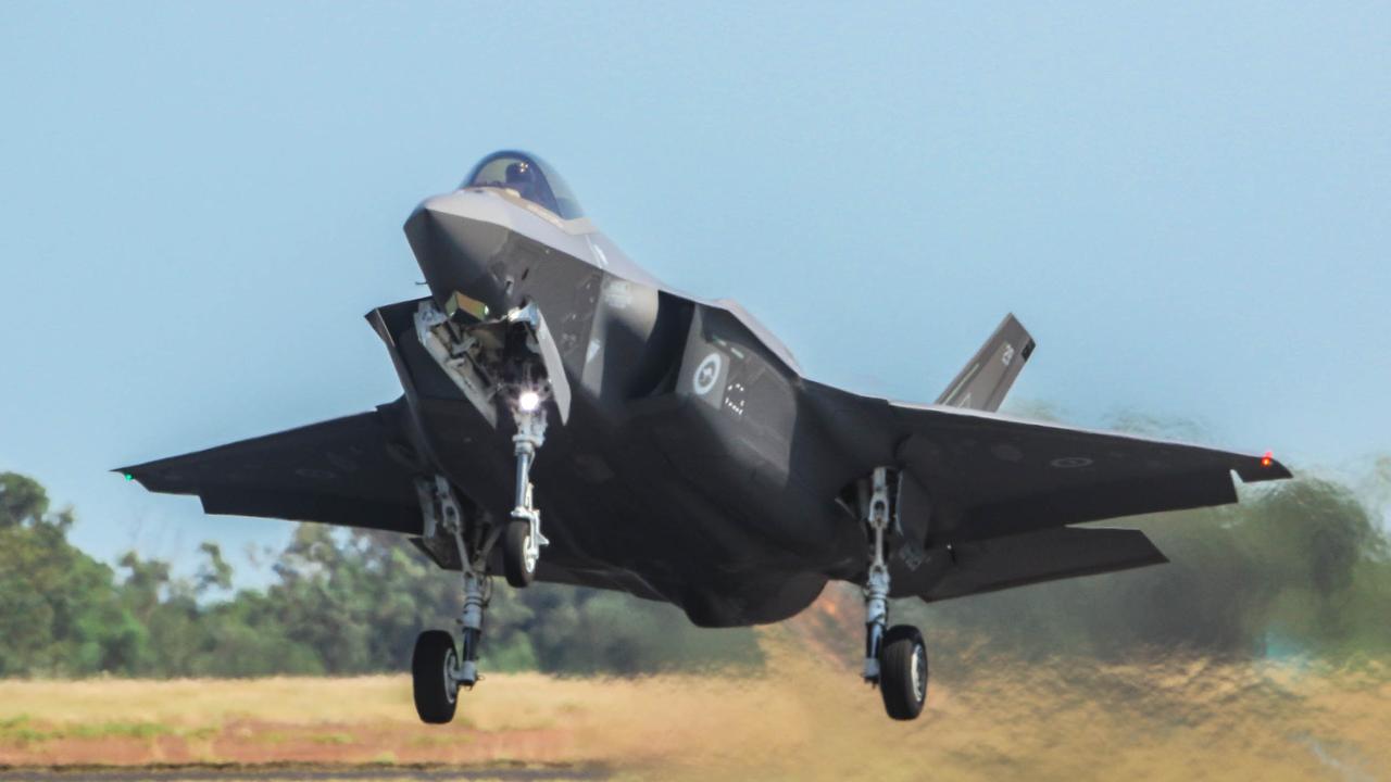 One of RAAF's new additions , The F-35A Lightning 2 will be among 50 fighting planes involved in Exercise Arnhem Thunder 21 over the Top End . Picture Glenn Campbell