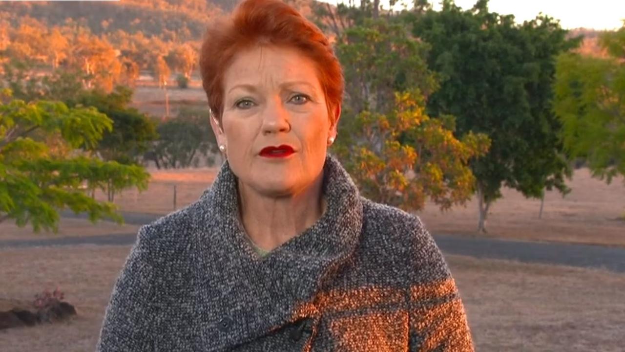 Pauline Hanson addresses the Uluru closure. Picture: Today Show