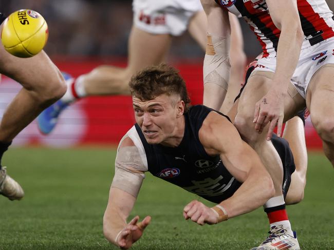 Patrick Cripps was huge against the Saints. Picture: Darrian Traynor/Getty Images