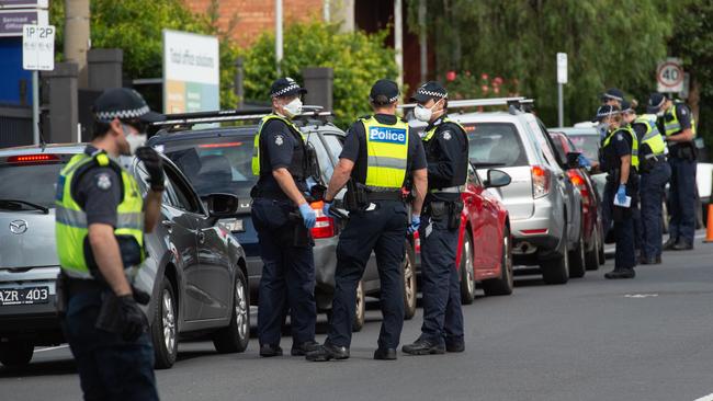 29 protesters were fined for breaching social distancing laws. Picture: Tony Gough