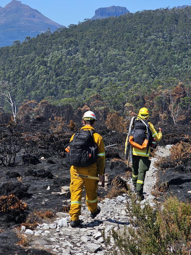 Canning Peak fire on February 21, 2025. Picture: Tasmania Fire Service