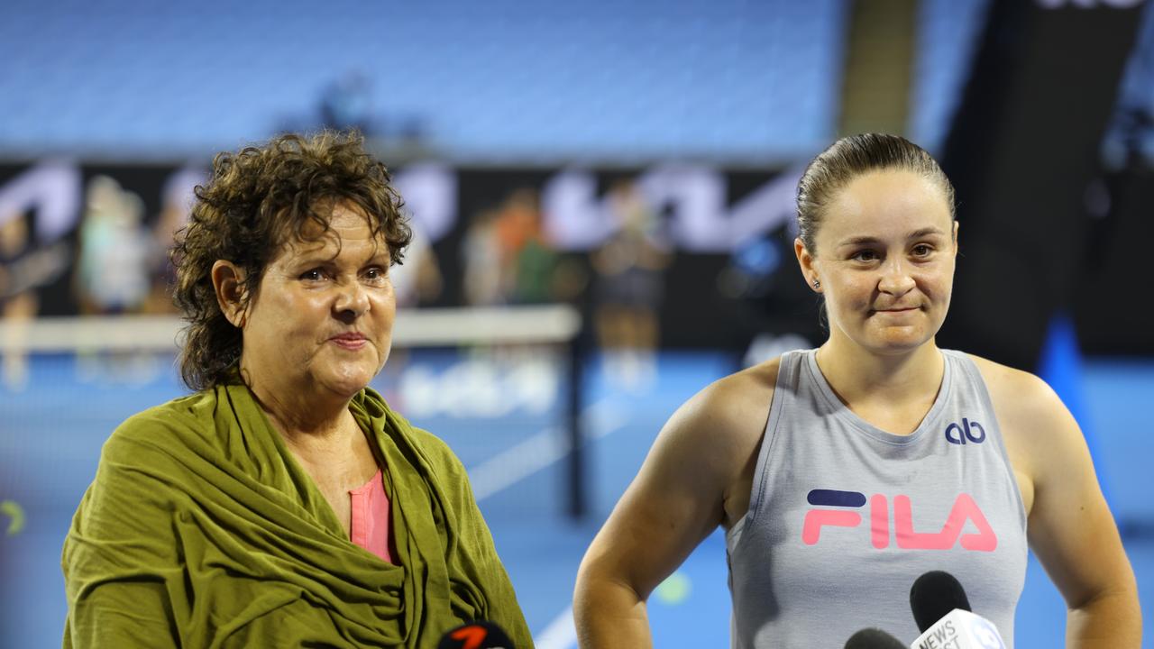 Evonne Goolagong and Ash Barty were at Melbourne Park to launch the Australian Open’s second annual First Nations Day. Picture: Getty Images