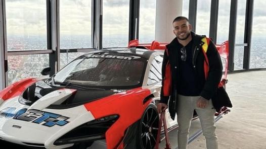 Adrian Portelli drew headlines when he craned his McLaren Senna GTR into a Melbourne penthouse in May 2023. Picture: Supplied/Instagram