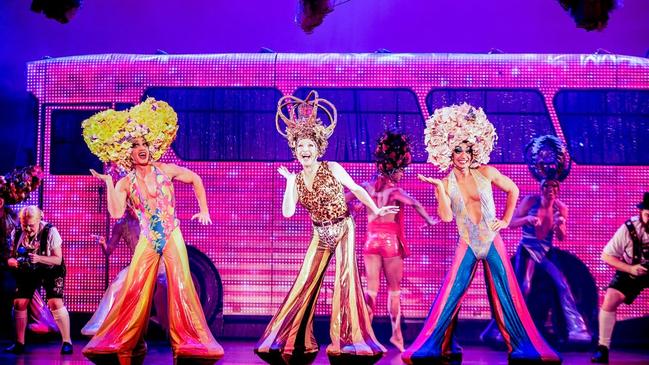 David Harris, Tony Sheldon and Euan Doidge during dress rehearsals for Priscilla Queen Of The Desert The Musical. Picture: Sam Tabone