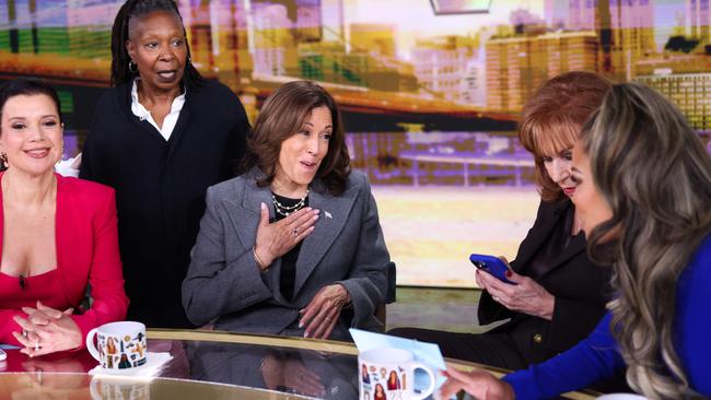 Kamala Harris at the ABC during a break during the recording of the show "The View". Picture; AFP.