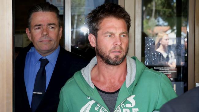 Ben Cousins leaves Armadale Magistrates Court in Perth. Picture: AAP