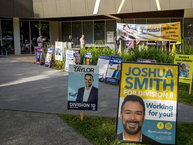 Pre-polling lines at the  Southport Community Centre on Wednesday.  Picture: Jerad Williams