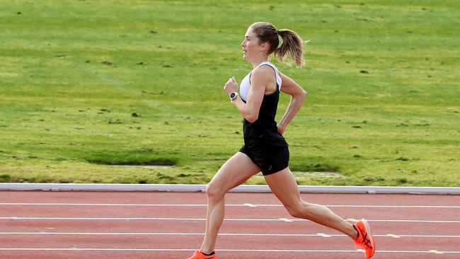 Jessica Trengove training at Santos Stadium. Picture Sarah Reed