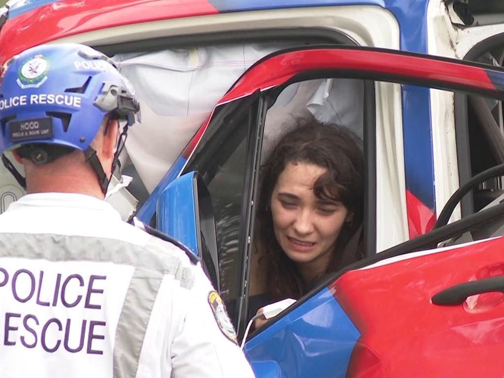 A woman was rescued after becoming trapped in a van on Botany Road in Matraville. Picture: TNV