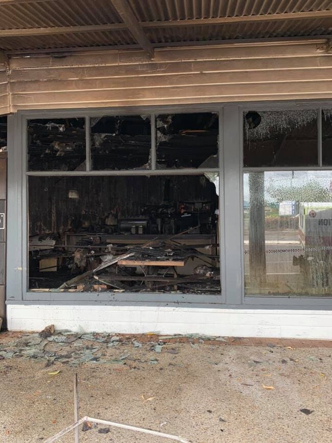 The interior of the Tram Stop Cafe was extensively damaged by the heat and smoke. Pictures: Tram Stop Cafe. 