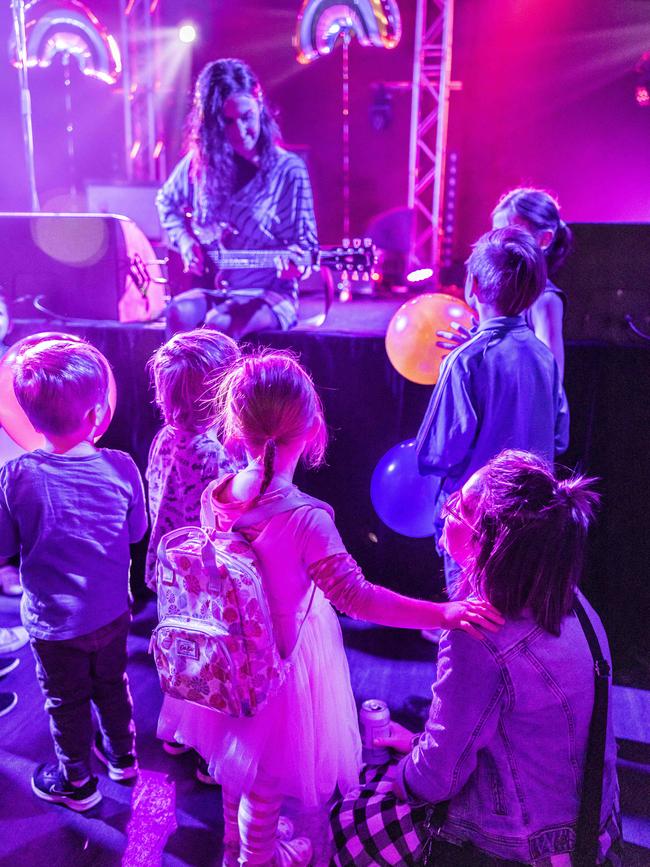 Adalita with young fans in the front row. Picture: Glenn Hunt