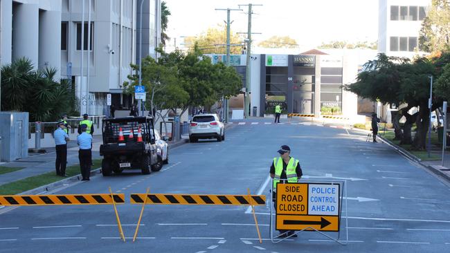 Sources said the closure of the street today was “a trial run”. Picture: Glenn Hampson.