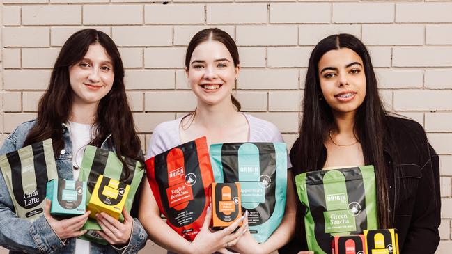 Origin tea brand ambassadors Charlotte Crago, Grace Bell and Simrat Gill