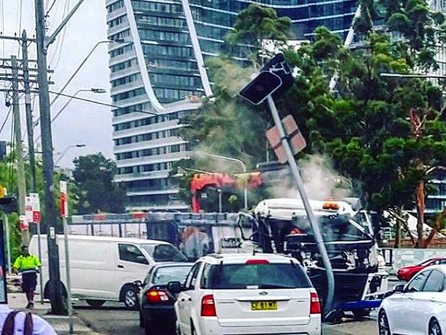 The crash scene moments after impact. Picture: Liam. A-Insta