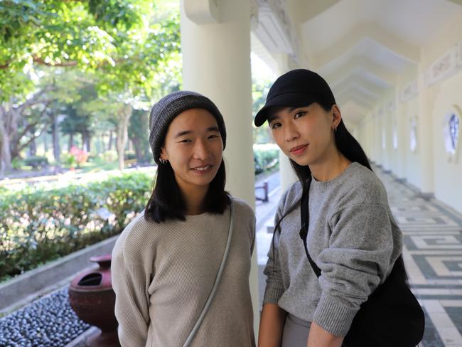 L-R  Raven and Cloud Chen at a park in Taipei on 5 January 2024. Photo: Rosaline Walters