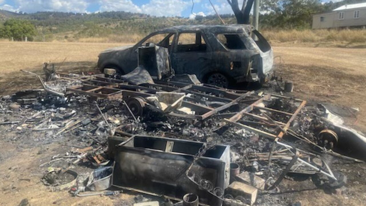 A Laidley man had been charged over his alleged involvement in a fire that destroyed a caravan and car.