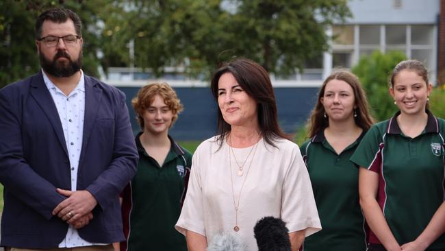 Minister for Education Jo Palmer at Clarence High School on Monday, February 24, 2025.