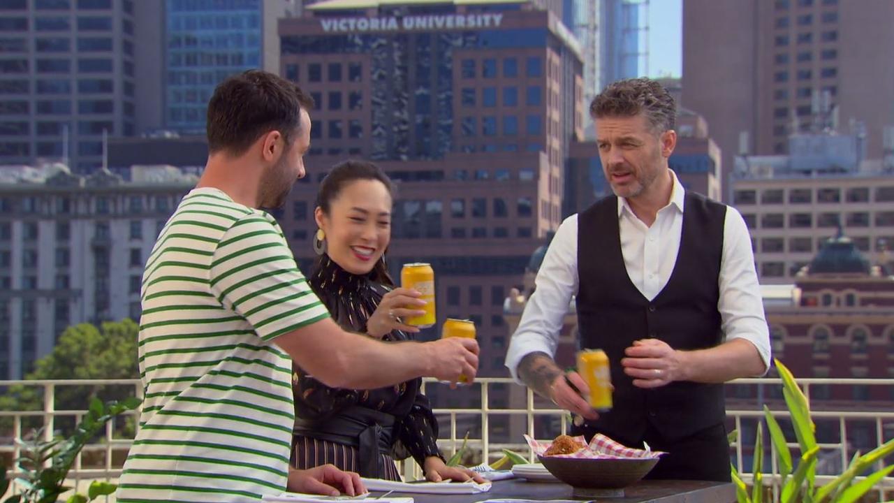 Nothing makes the judges happier than when they're presented with beers. Picture: Channel 10