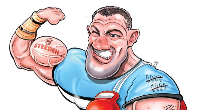 Paul Kent was roped into helping Gallen at a recent sparring session against Tyson Pedro.