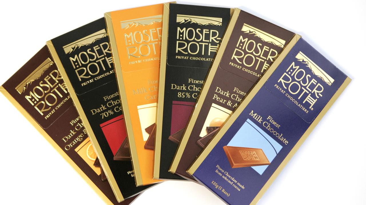 Aldi’s Moser Roth branded range of chocolate.