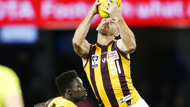 Whitecross flies for Box Hill in his playing days. Picture: Michael Dodge/AFL Media/Getty Images