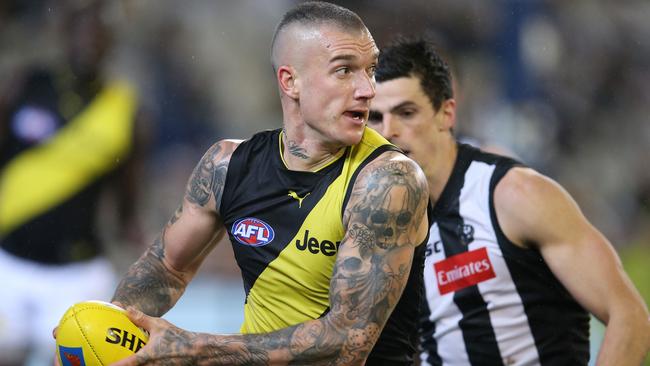 Dustin Martin’s Richmond is scheduled to face Collingwood to kick off Round 2. Picture: Michael Klein