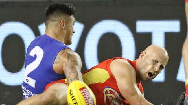 Gilbert Gardiner enjoyed seeing Marley Williams chase down Gary Ablett. Picture: Getty Images