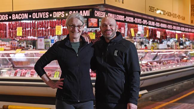 Con's manager Alex Savvas and long serving employee Zena Ferraro at the Adelaide Central Market. Picture: Tom Huntley