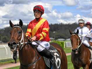 Jockey Emma Ljung guides Dynamisante wins the Ipswich Cup Tix Sale Class 3 race at the Ipswich Racetrack on Friday. Jockey EmmaLjung. Picture: Rob Williams