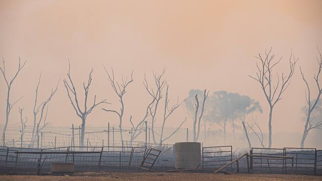 Rochester is left battered by the flames. Picture: Jason Edwards