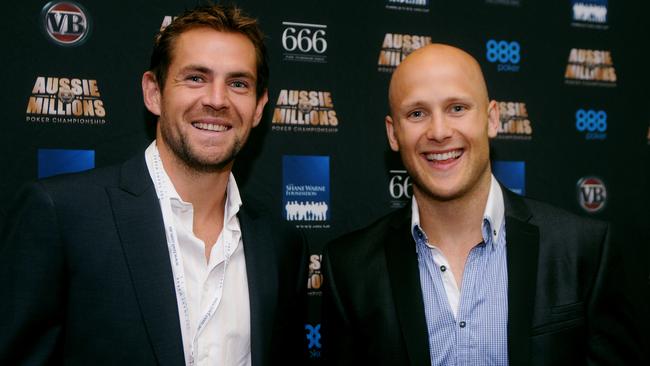 Luke Hodge and Gary Ablett at a charity poker event in 2012.